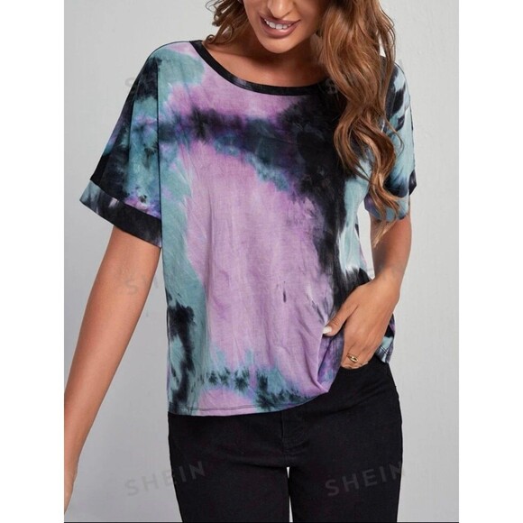 SHEIN Twist Back Tie Dye Top size L - Picture 2 of 8